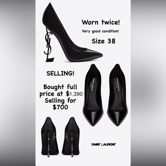 SAINT LAURENT Women's Logo-Heel Opyum Pumps size US 8 - Picture 2 of 4